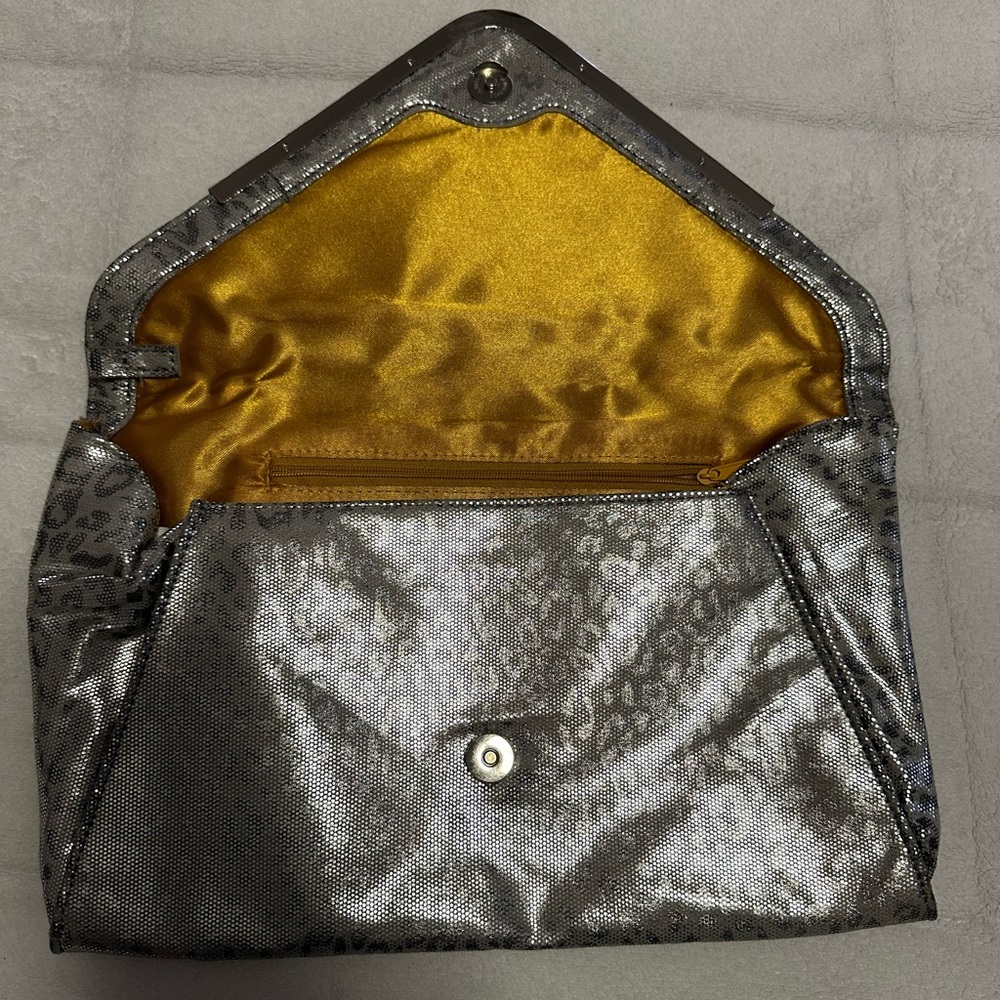 Large silver evening bag
